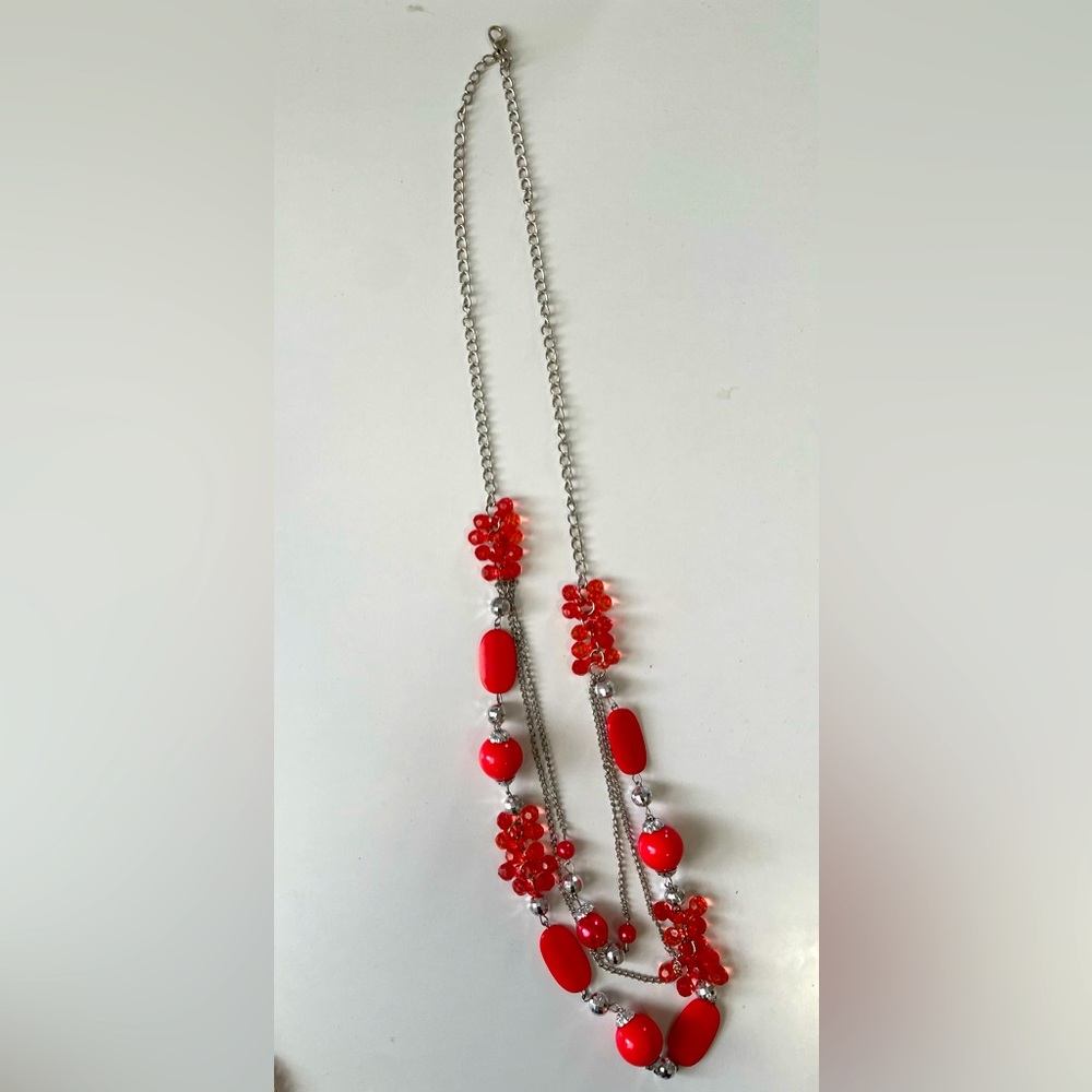 Peach long necklace